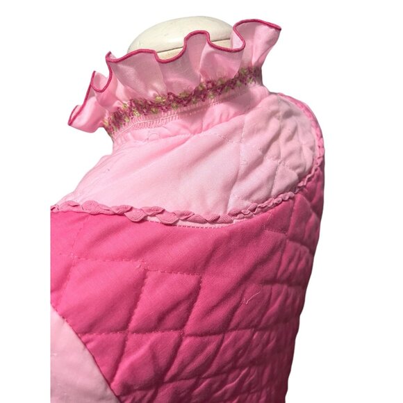 Vintage Handmade Quilted 1960's Button Front Nightgown Sleep Robe Sz Small/Mediu - Picture 11 of 16